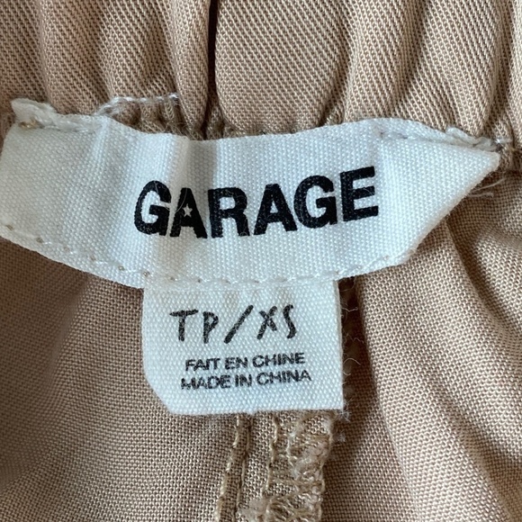 Garage 100% Tencel Light Tan Elastic High Waist Paper Bag Jogger Pants XS - Picture 2 of 14